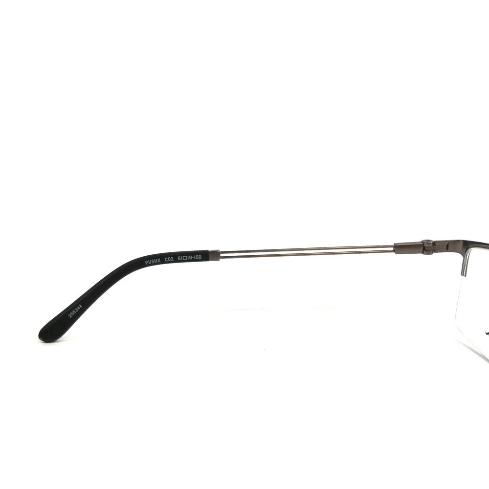 Champion Eyeglasses Frames PUSHX C02 Gunmetal Rectangle Half Rim 61-19-150